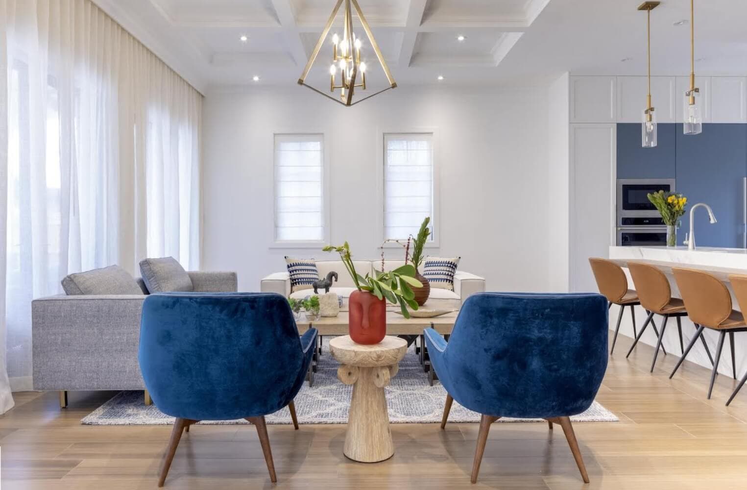 Interior architecture, materials, and lighting in a Florida residence by RK Architect, P.A.